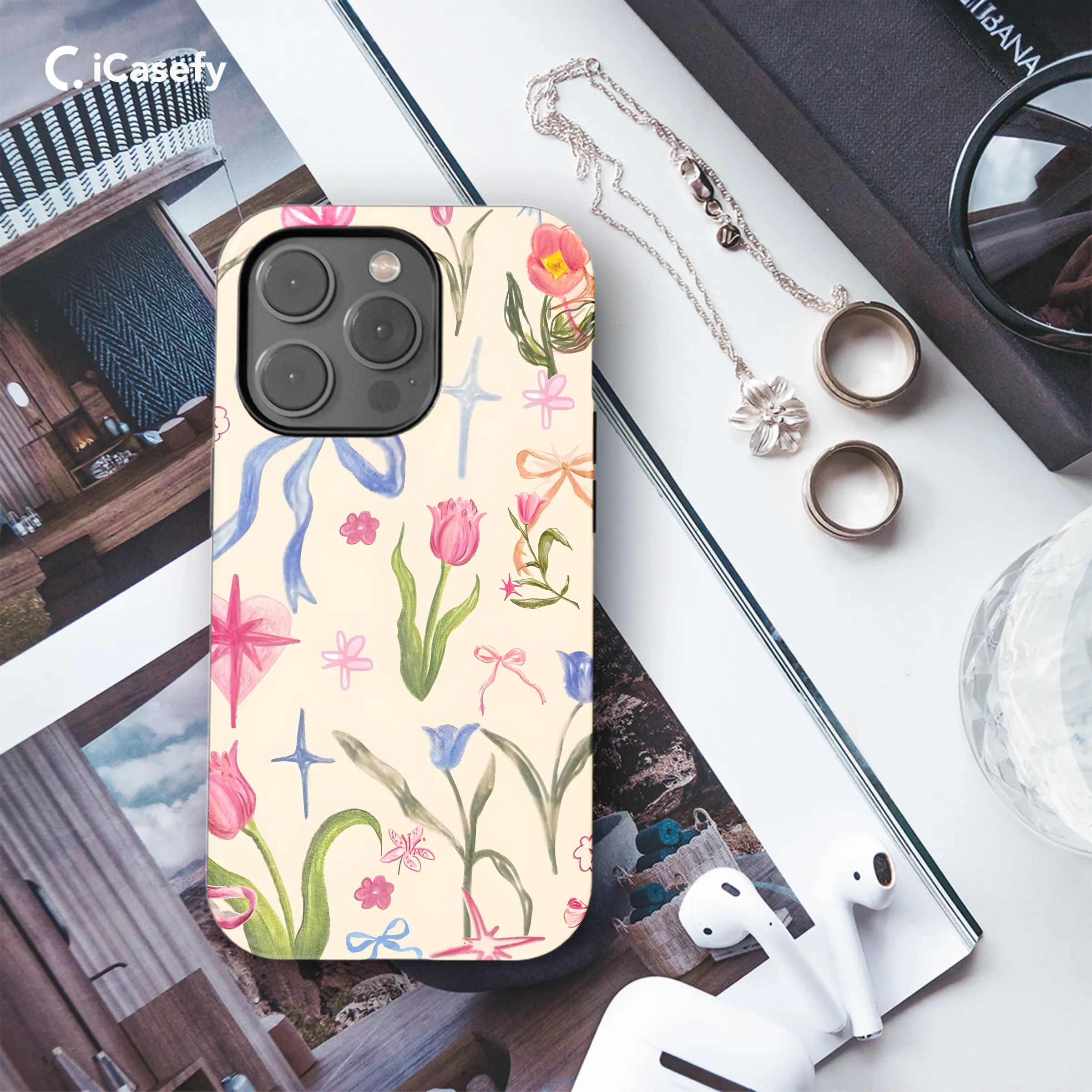 Coquette Bow Flowers Vibe Phone Case iPhone Samsung Cover Pixel 1966