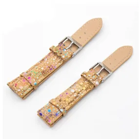 Cork watch strap band rainbow E-017