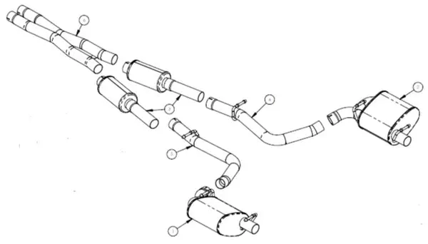 Corsa Sport Cat-Back Exhaust System (Reuses OEM Tips): Chrysler 300 & Dodge Charger 3.6L V6 2015 - 2024