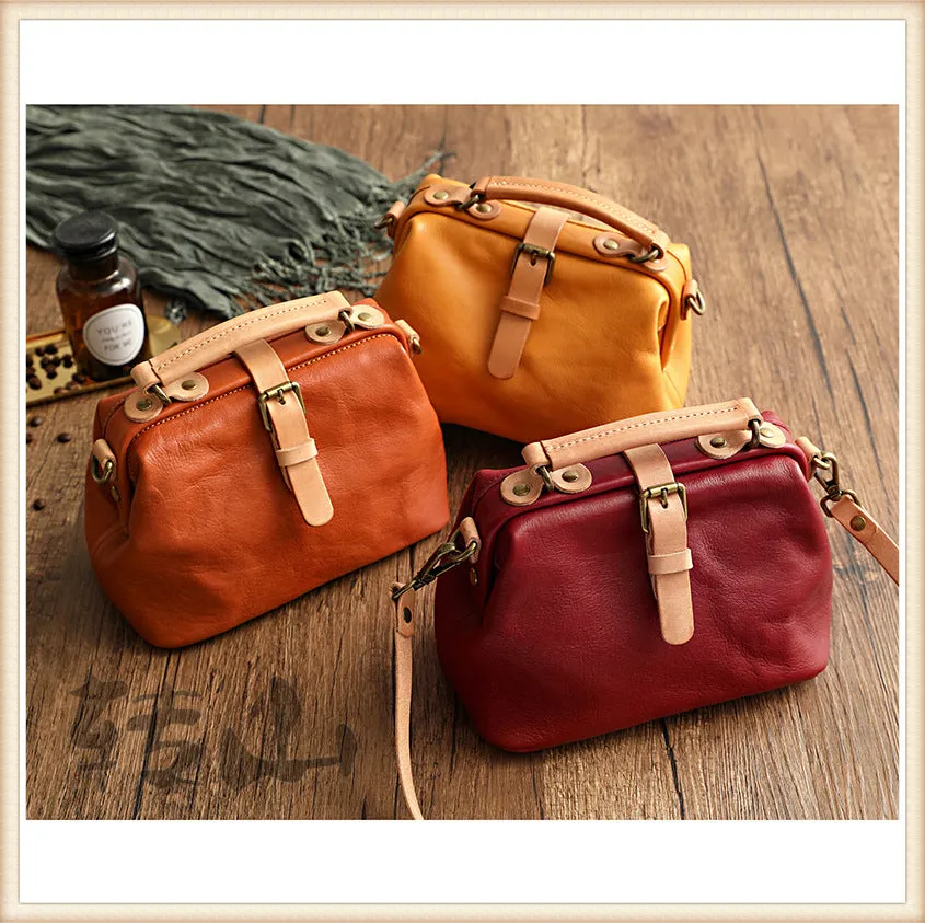 Cowhide Veg Tanned Leather Tote Handabags for Women 1075