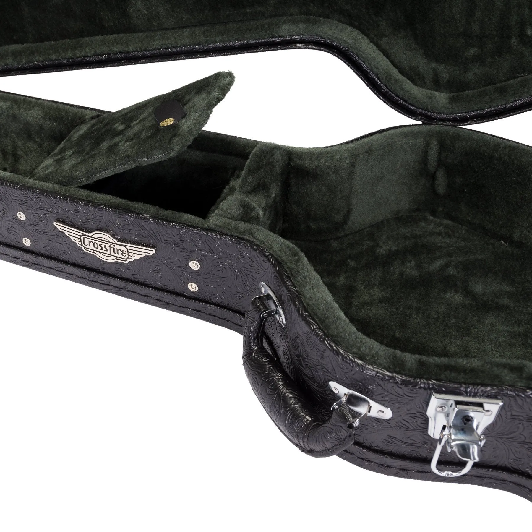 Crossfire Deluxe Shaped Classical Guitar Hard Case (Paisley Black)