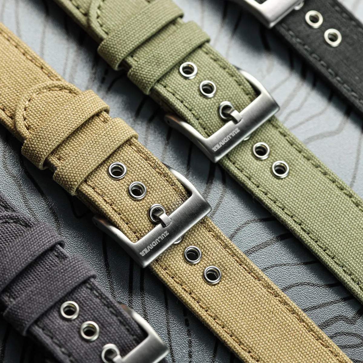 Croyde Canvas Watch Strap - Admiralty Grey