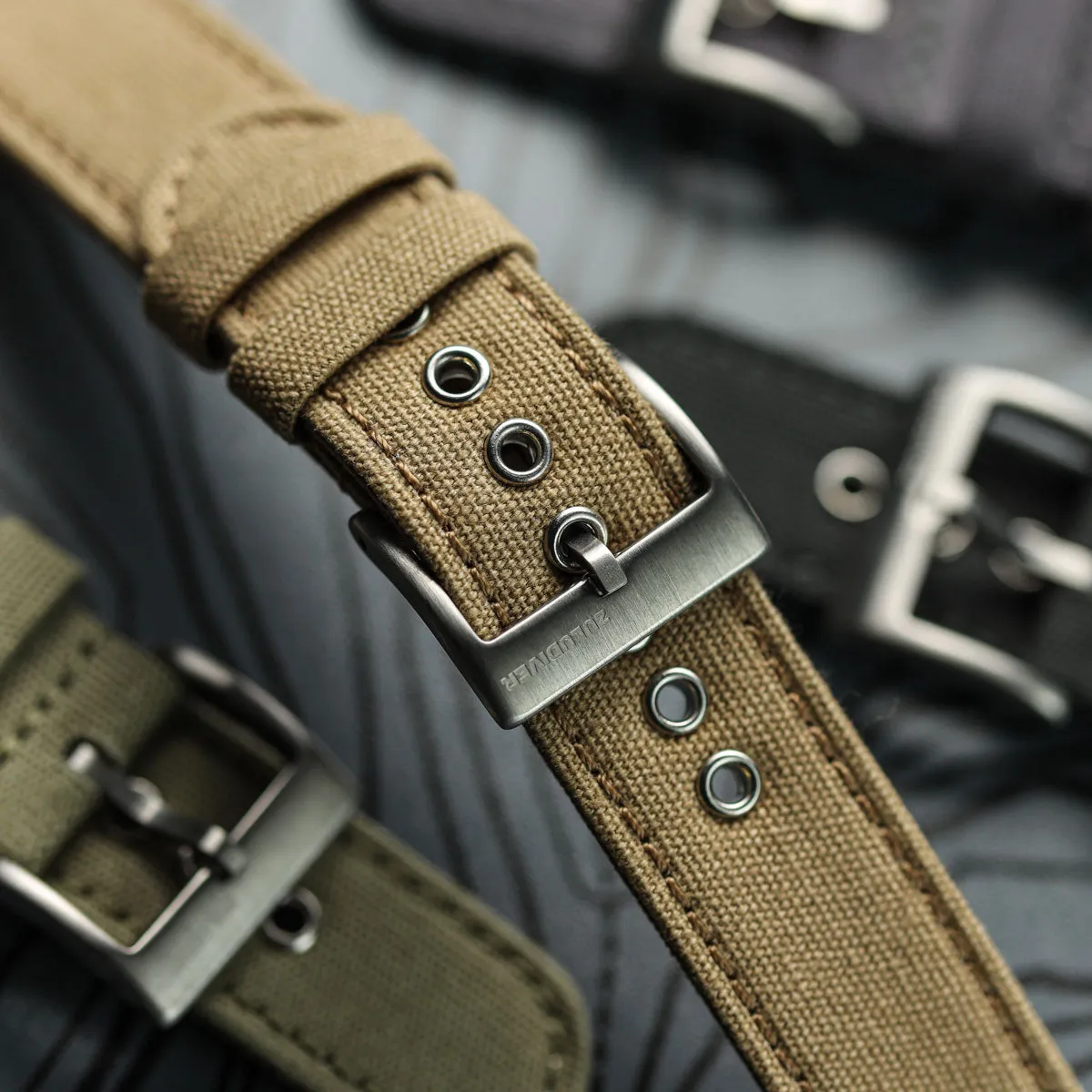 Croyde Canvas Watch Strap - Admiralty Grey