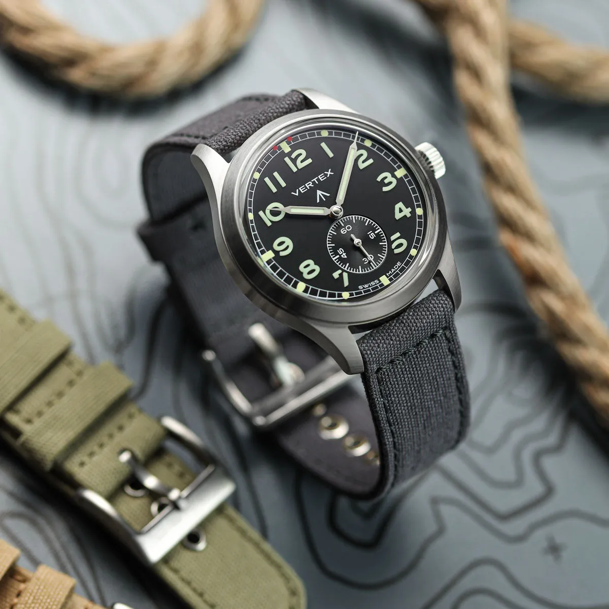 Croyde Canvas Watch Strap - Admiralty Grey