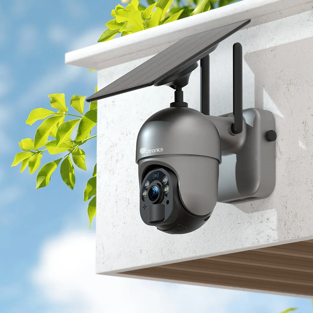 Ctronics 2K 3MP Wireless Solar Security Camera with wifi and 4x digital zoom