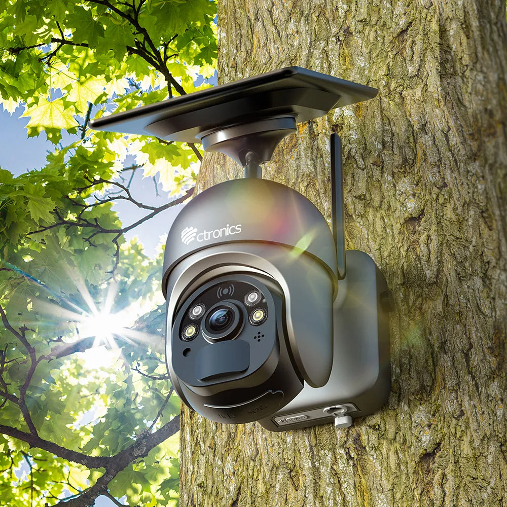 Ctronics 2K 3MP Wireless Solar Security Camera with wifi and 4x digital zoom