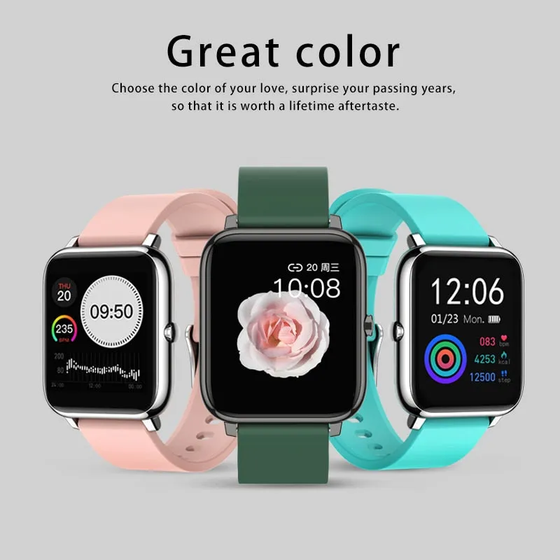 Cute P22 Smart Watch Waterproof Sports Watch Heart Rate Tracker, Call / Message Reminder Bluetooth Smartwatch for Android and iOS