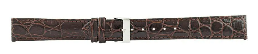 Dark Brown Crocodile Leather Watch Band 18mm (Long) 110930