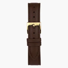 Dark Brown Leather watch Strap - Gold - 40mm/42mm