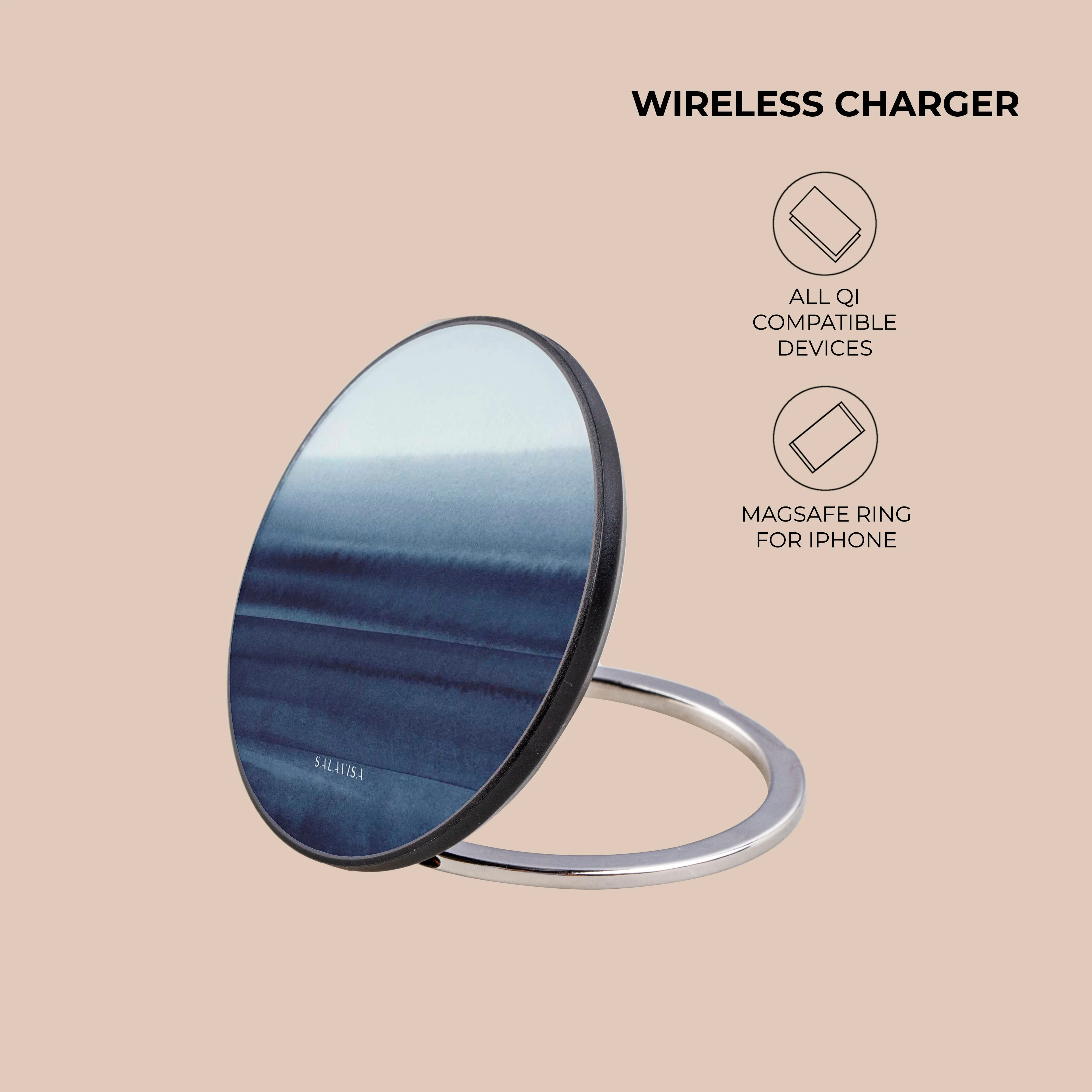 Deep Blue Tie Dye Wireless Charger