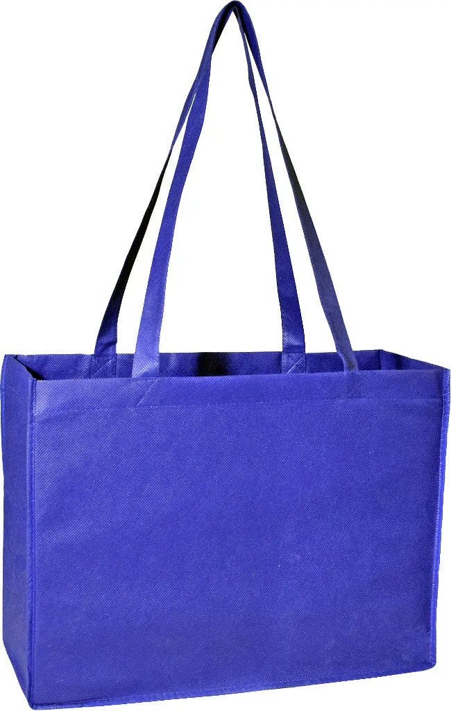 deluxe non-woven junior tote - royal Case of 100