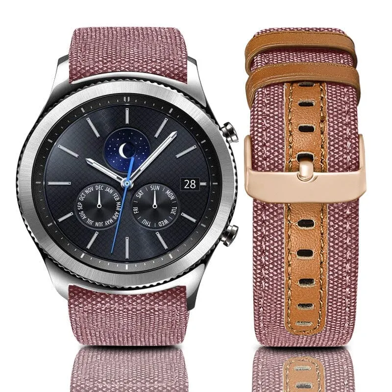 Denim & Leather Watch Straps Compatible with the Fossil Women's Gen 4 Q Venture HR