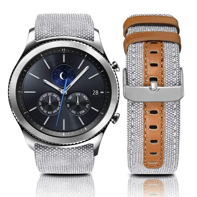 Denim & Leather Watch Straps Compatible with the Fossil Women's Gen 4 Q Venture HR