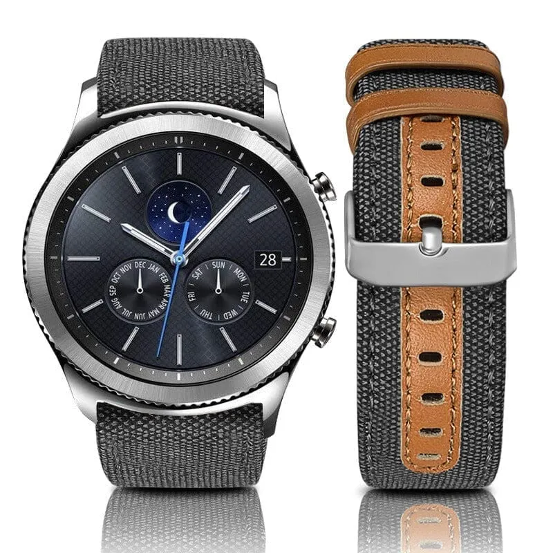 Denim & Leather Watch Straps Compatible with the Huawei 20mm Range