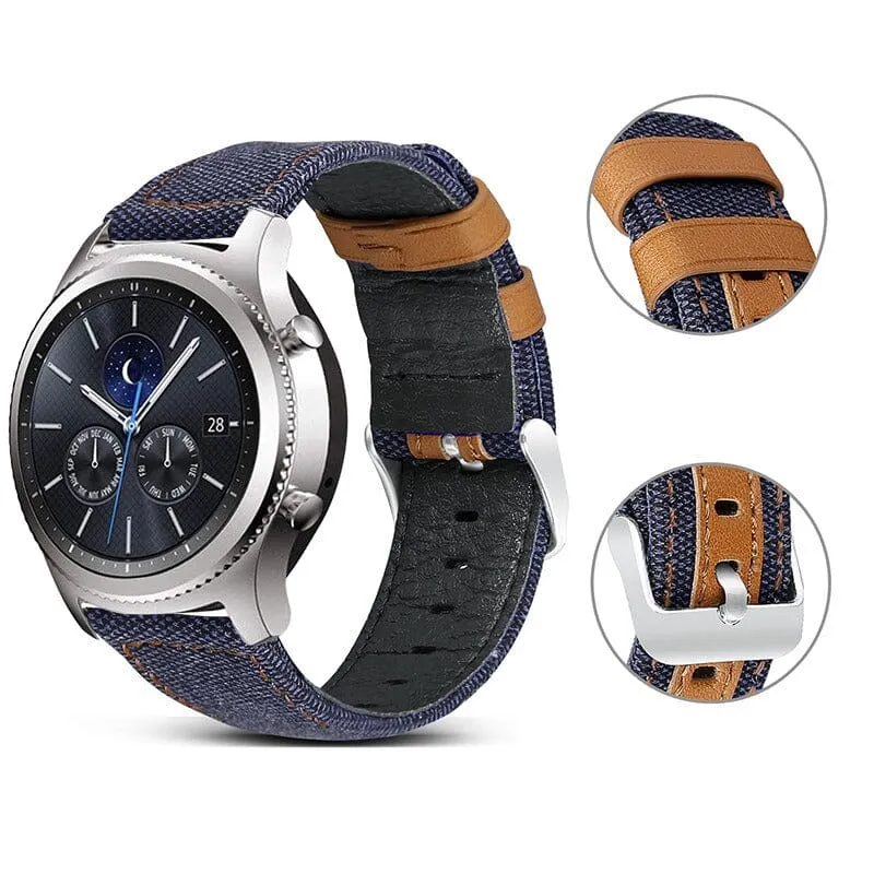 Denim & Leather Watch Straps Compatible with the Nixon 22mm Range