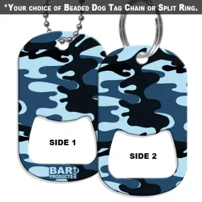 Dog Tag Bottle Opener - Blue Camo