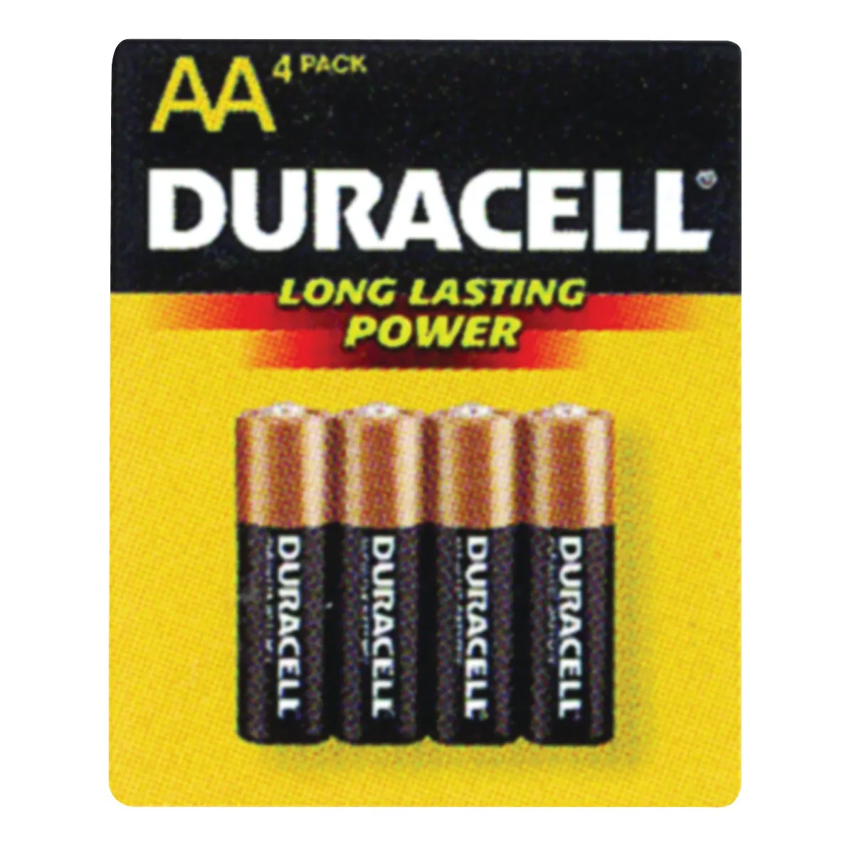 DURACELL COPPERTOP MN1500 MN1500B4Z Battery, 1.5 V Battery, AA Battery, Alkaline, Manganese Dioxide