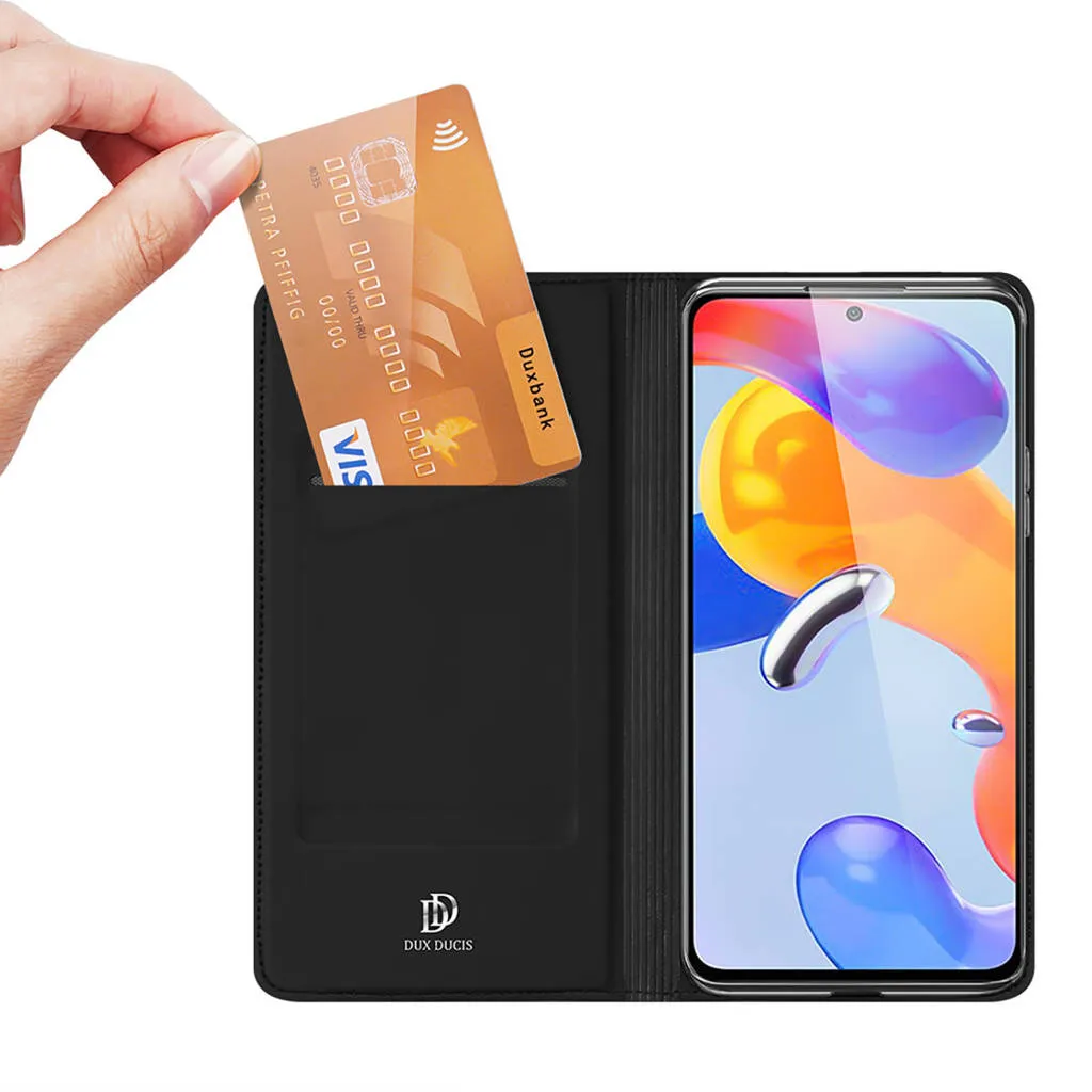 DUX DUCIS Skin Pro Wallet Flip Case for Xiaomi Redmi Note 11 Pro 5G / 4G - Black