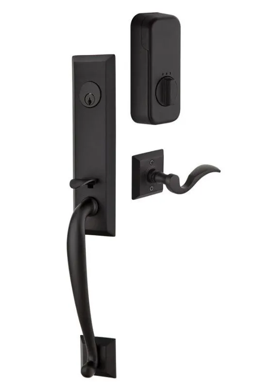 Emtek Single Cylinder Adams Handleset EMPowered Motorized Smart Lock Upgrade With Hercules Lever