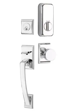 Emtek Single Cylinder Ares Handleset EMPowered Motorized Smart Lock Upgrade With Merrimack Lever