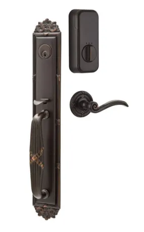 Emtek Single Cylinder Imperial Handleset EMPowered Motorized Smart Lock Upgrade With Rope Lever