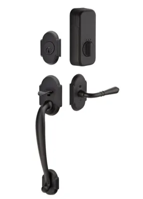 Emtek Single Cylinder Nashville Handleset EMPowered Motorized Smart Lock Upgrade With Breslin Lever