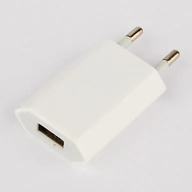 EU Plug AC Wall Charger with 100cm 8 Pin Cable for iPhone 5,iPod (AC110-240V,1A)