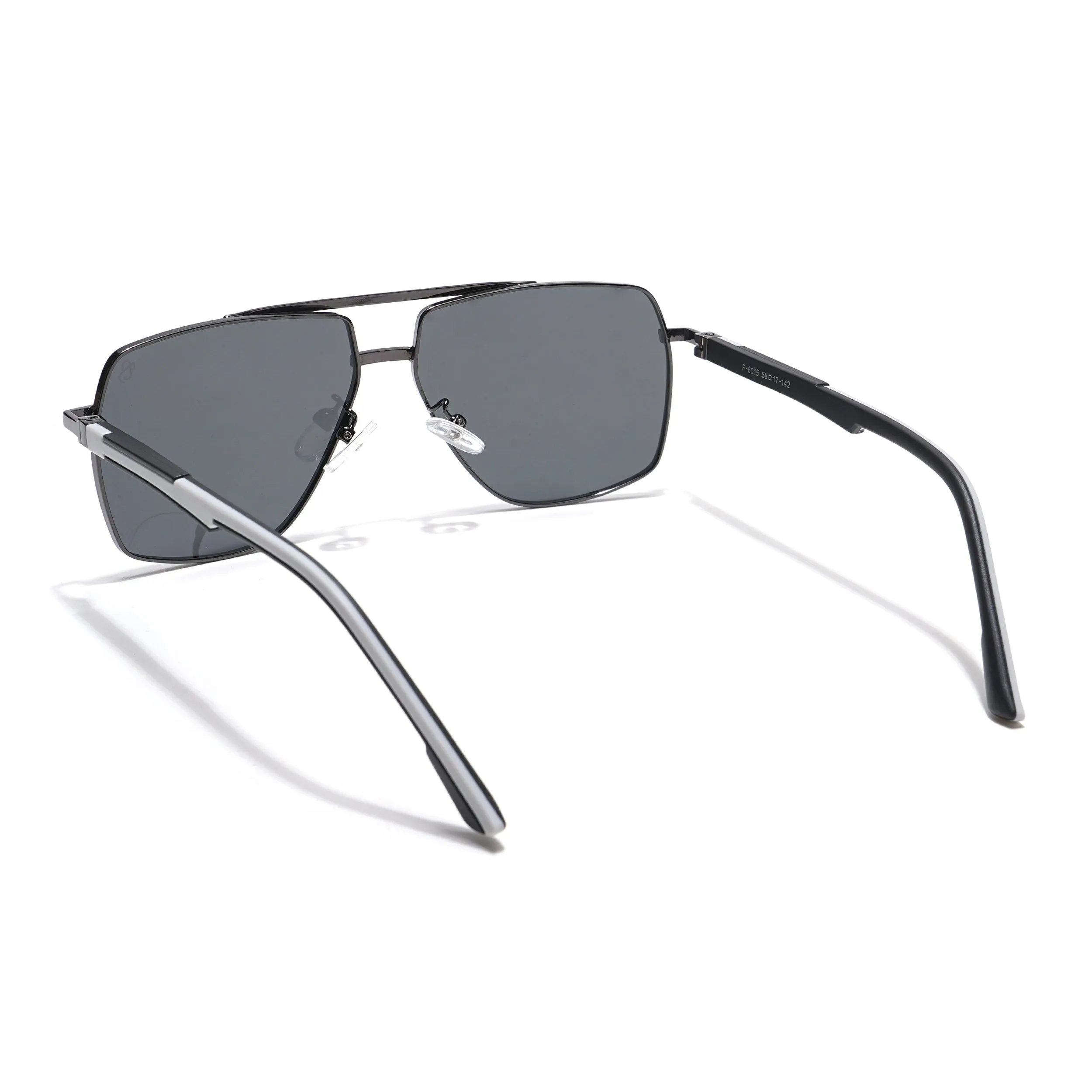 Eyejack Aviator Sunglasses for Men & Women (Black Lens | Grey Frame - 8015PCL753)