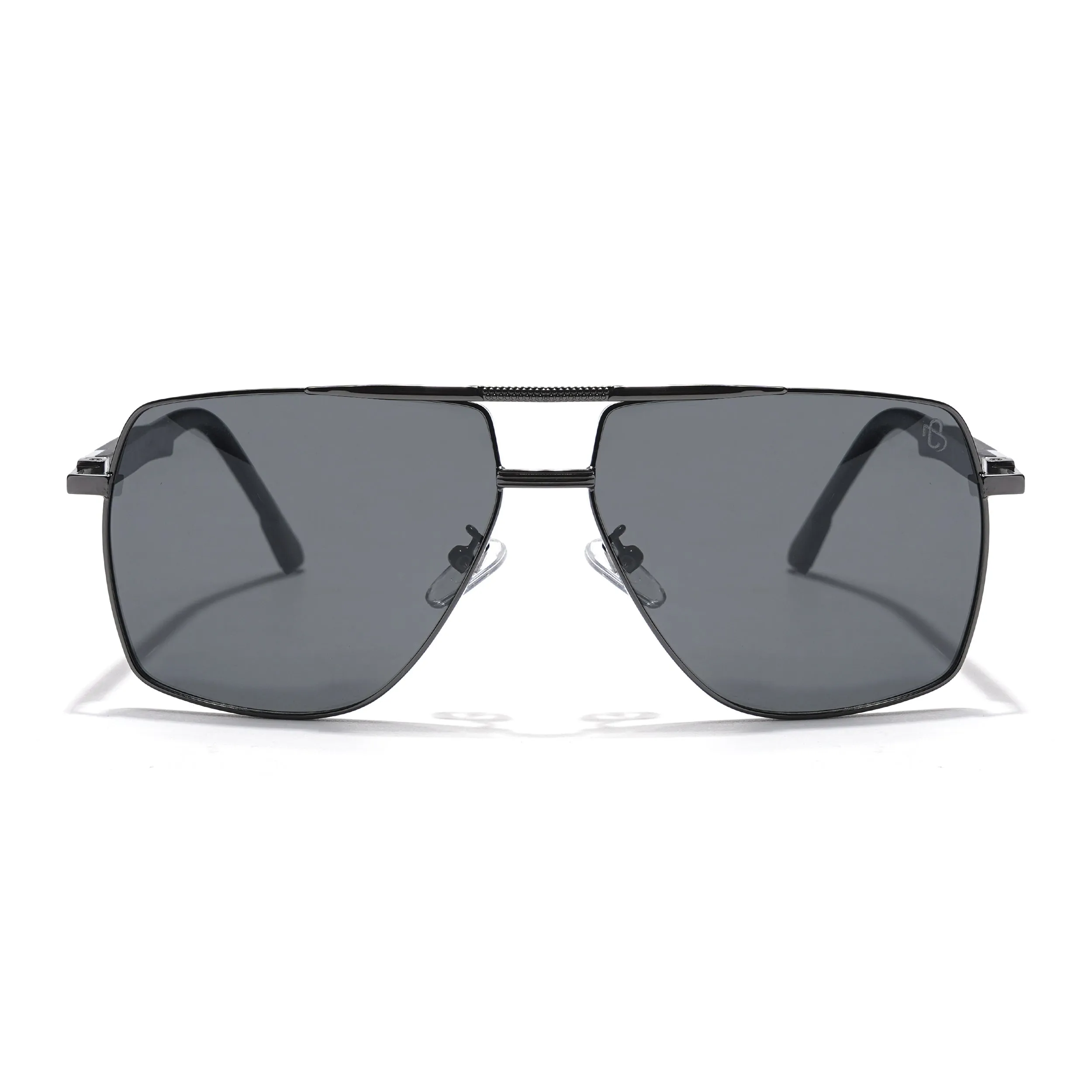 Eyejack Aviator Sunglasses for Men & Women (Black Lens | Grey Frame - 8015PCL753)