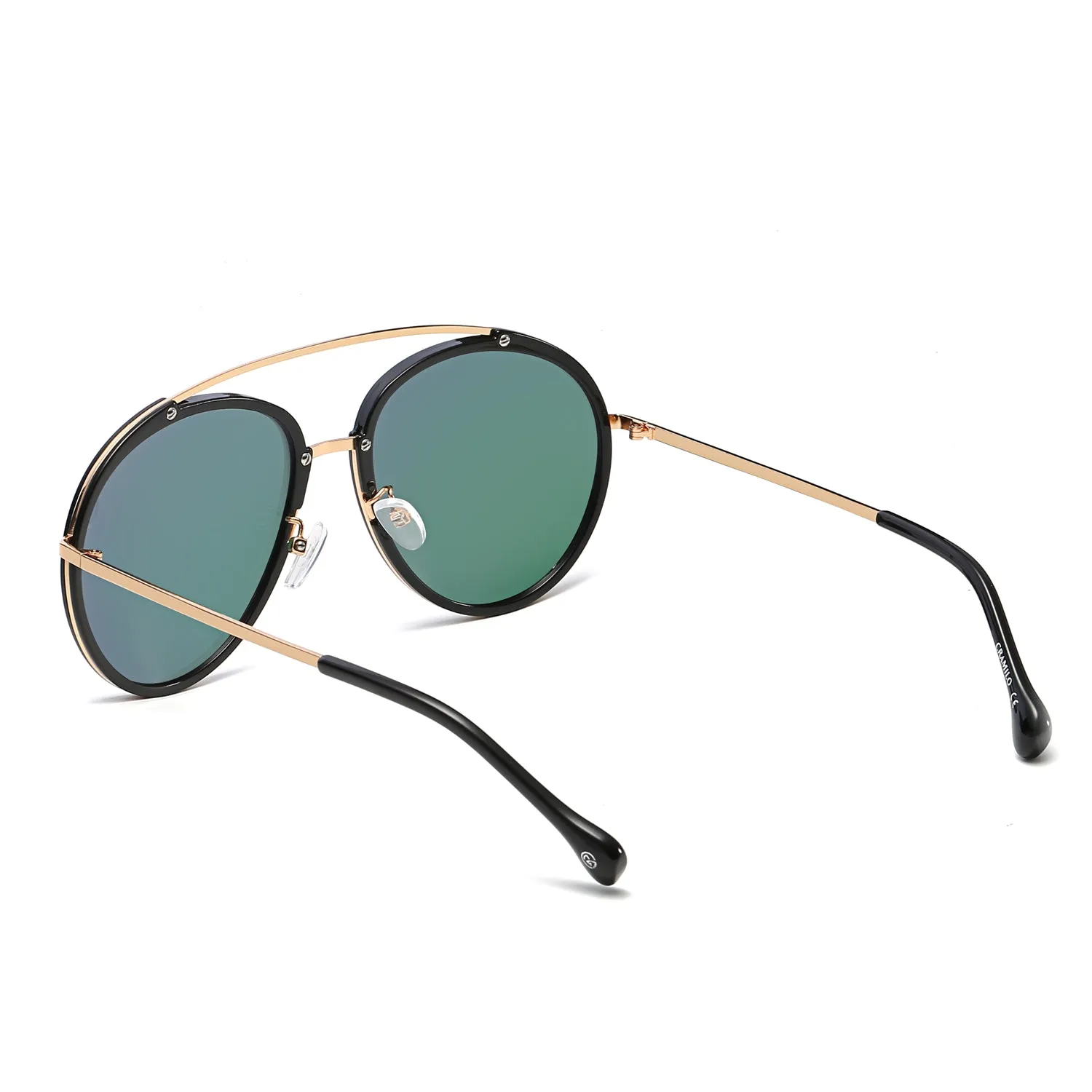 FARMINDALE | Polarized Circle Round Brow-Bar Fashion Sunglasses