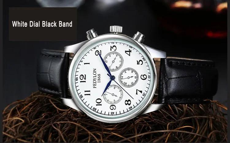 Fashion Casual Mens Watches Luxury Brand High Quality Leather Business Quartz Watch Men Waterproof Wristwatch Relogios Masculino