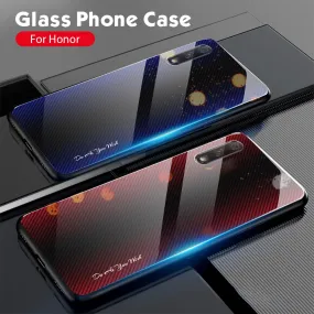 Fashion Lines Glass Case For Huawei Honor 8X 9X Pro Honor 10i 20i 10 Lite Honor 20 Pro Case Protective Shell Back Cover Case