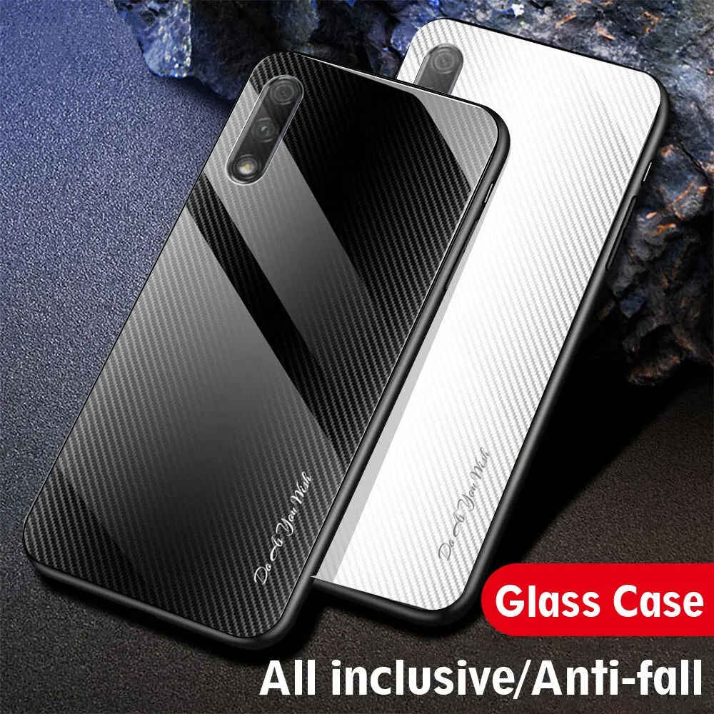 Fashion Lines Glass Case For Huawei Honor 8X 9X Pro Honor 10i 20i 10 Lite Honor 20 Pro Case Protective Shell Back Cover Case