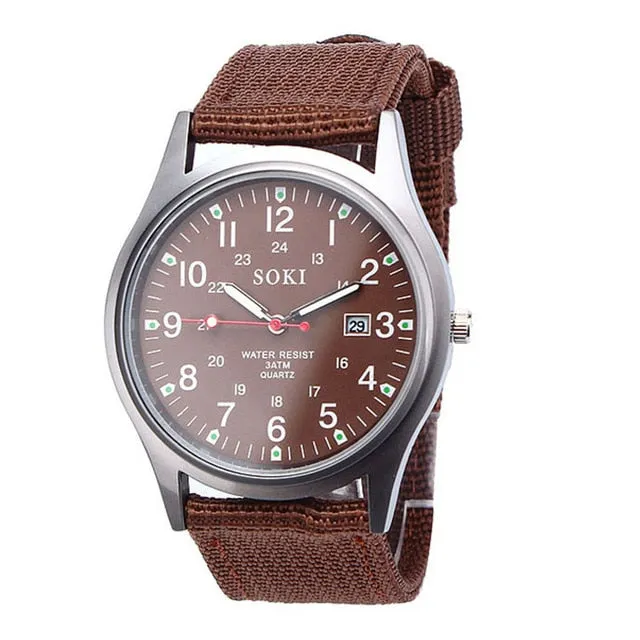 Fashion Military Classics Mens Watch Quartz Analog Canvas Band Casual Sports Watch Watches Mens Watches Top Brand Luxury New 2#