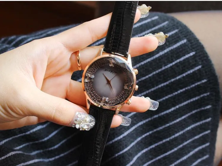 Fashion Women PU Band Butterfly Watch