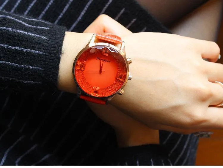 Fashion Women PU Band Butterfly Watch