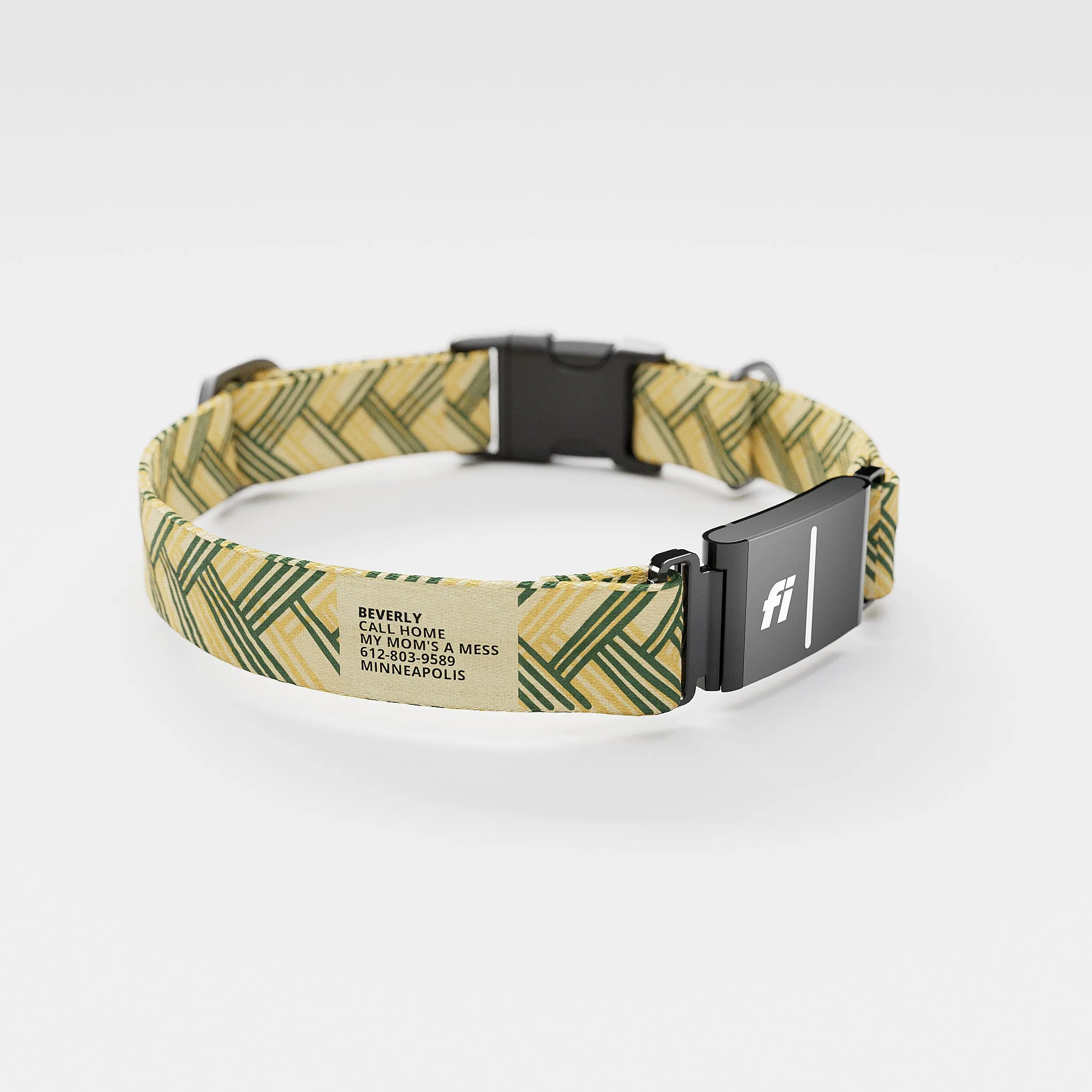 Fi GPS Included Fishtail Yellow Green Everyday Collar (6 month subscription)