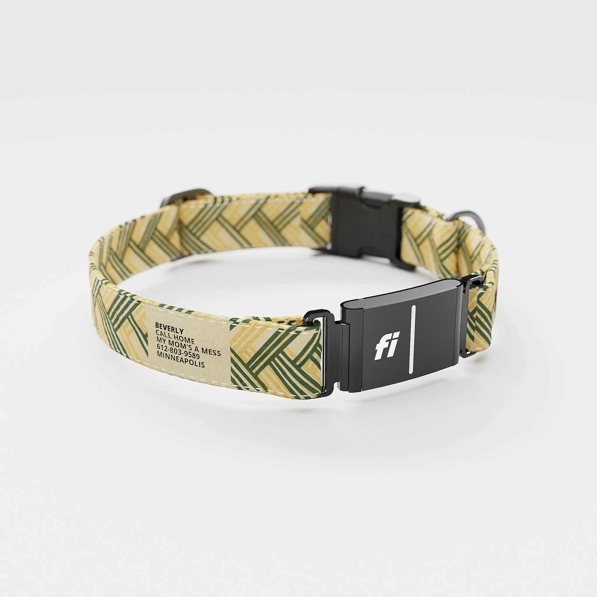 Fi GPS Included Fishtail Yellow Green Everyday Collar (6 month subscription)