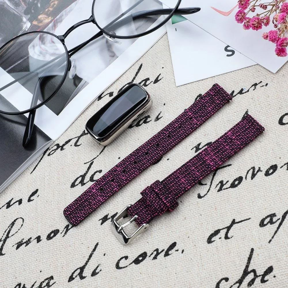 Fitbit Luxe canvas style watch strap - Dark Purple / Size: L