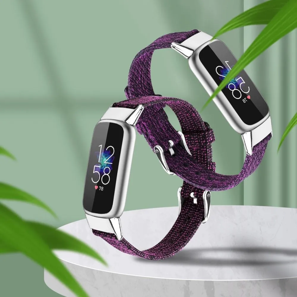 Fitbit Luxe canvas style watch strap - Dark Purple / Size: L