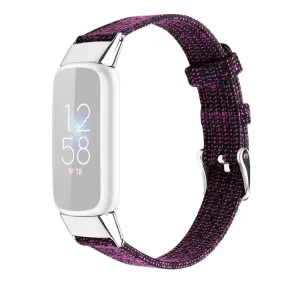 Fitbit Luxe canvas style watch strap - Dark Purple / Size: L