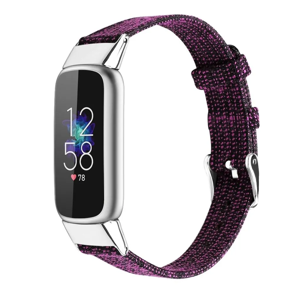 Fitbit Luxe canvas style watch strap - Dark Purple / Size: L