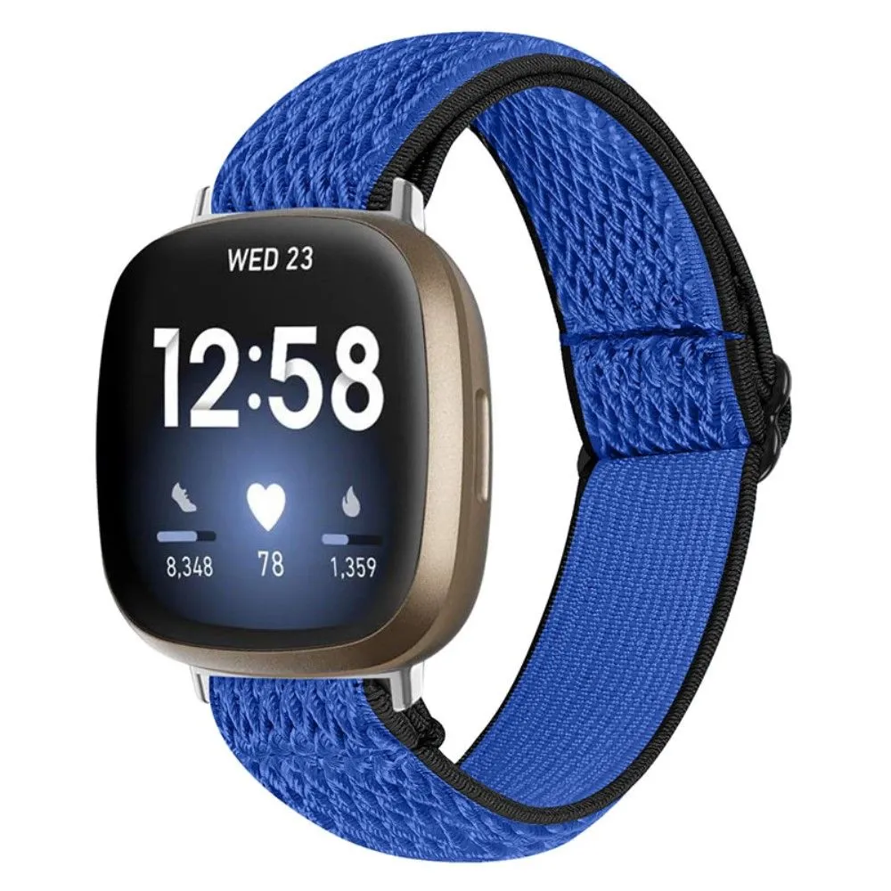 Fitbit Sense / Versa 3 elastic watch strap with adjustable buckle - Dark Blue