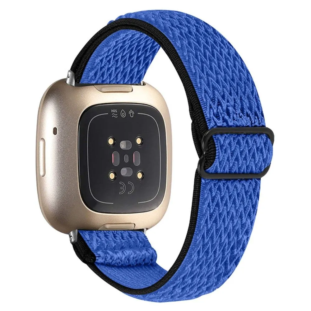 Fitbit Sense / Versa 3 elastic watch strap with adjustable buckle - Dark Blue