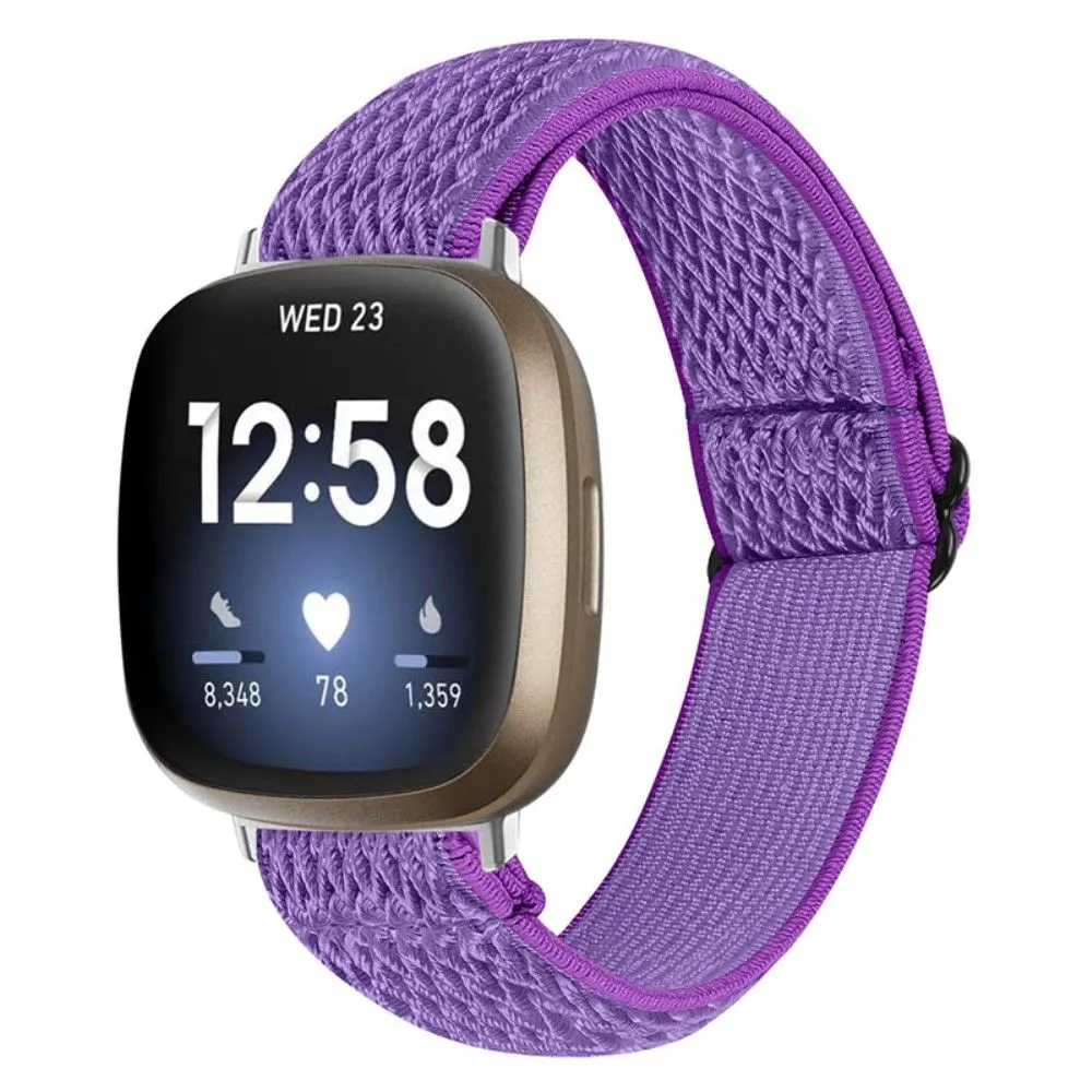 Fitbit Sense / Versa 3 elastic watch strap with adjustable buckle - Purple