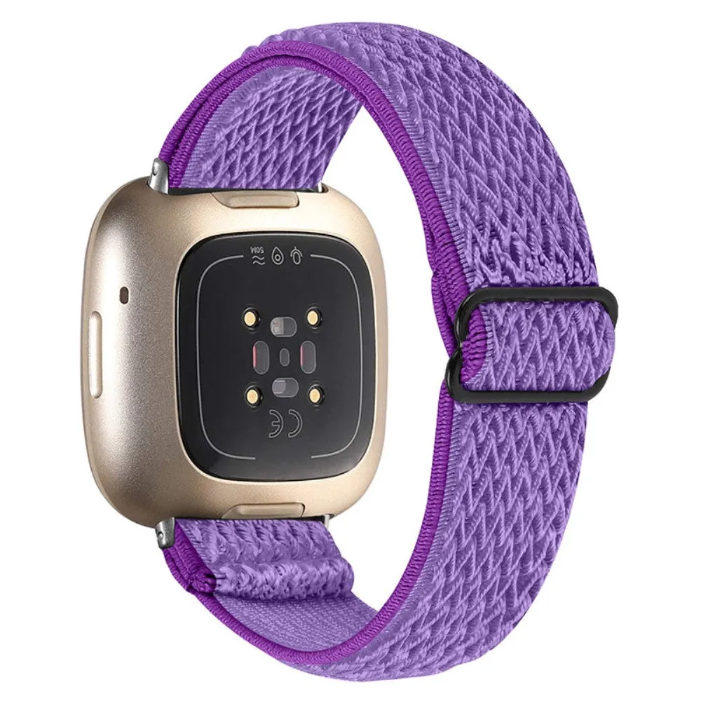 Fitbit Sense / Versa 3 elastic watch strap with adjustable buckle - Purple