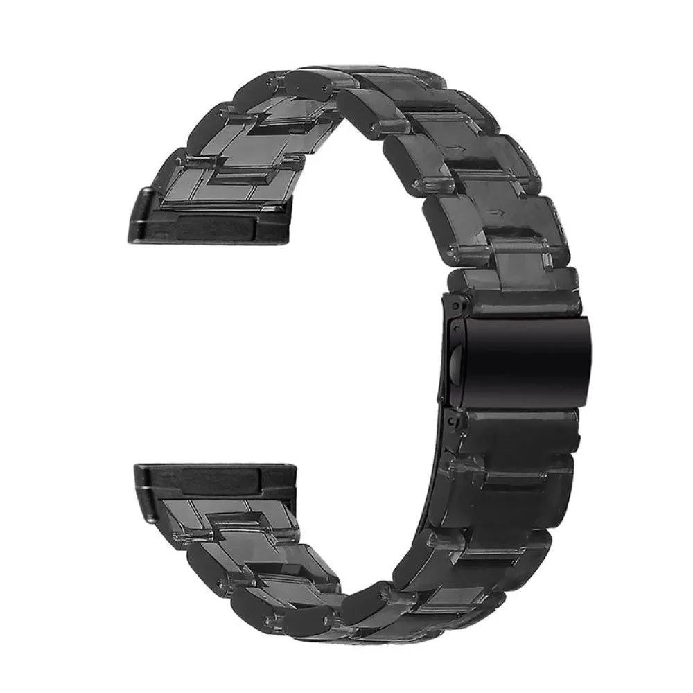 Fitbit Sense / Versa 3 resin bead watch strap - Transparent Black