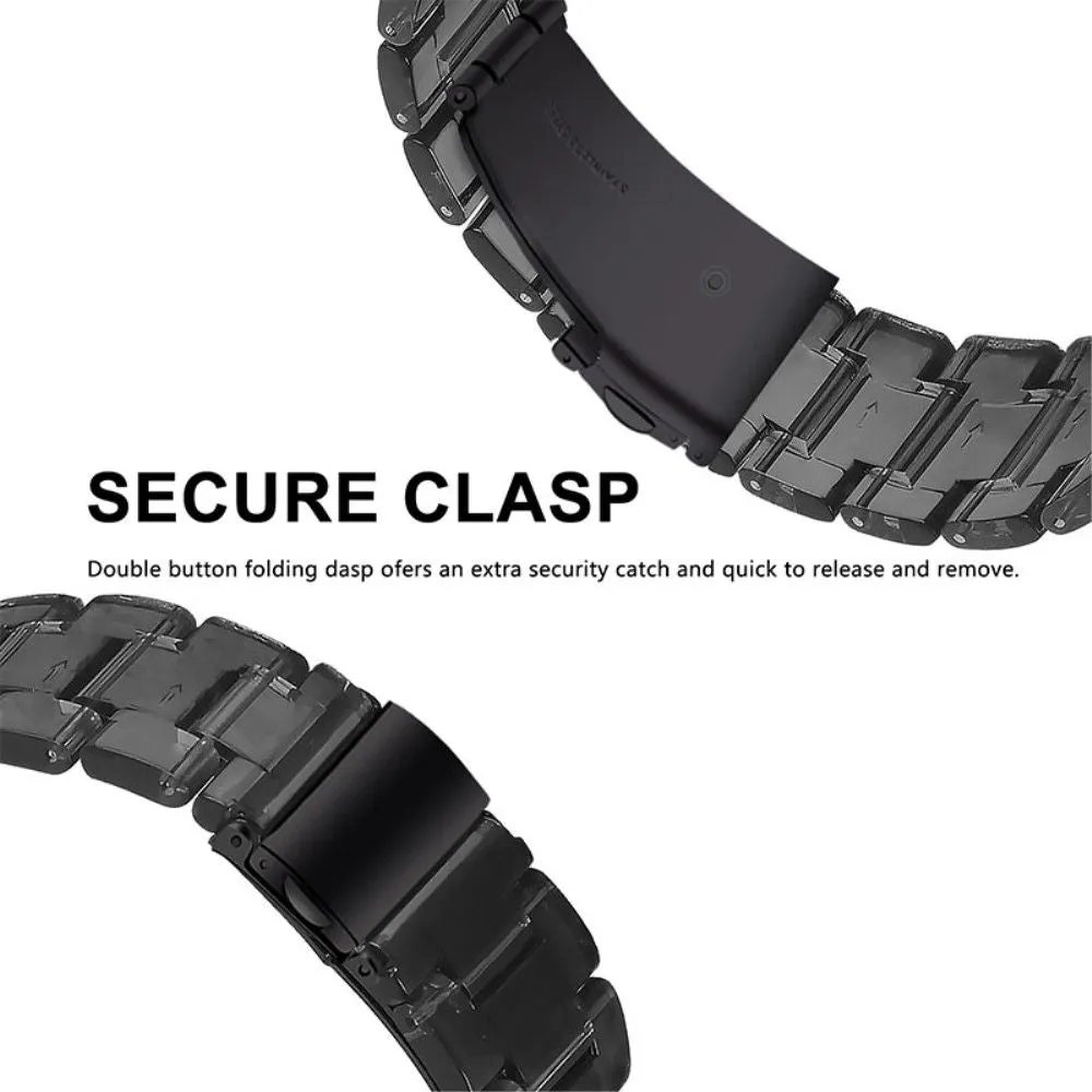 Fitbit Sense / Versa 3 resin bead watch strap - Transparent Black