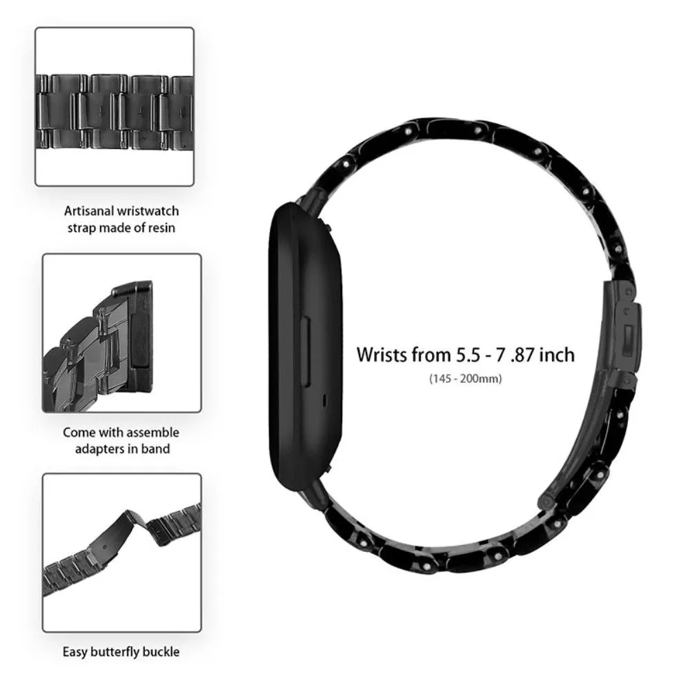 Fitbit Sense / Versa 3 resin bead watch strap - Transparent Black