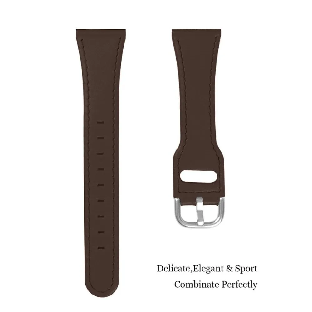 Fitbit Versa 2 / Lite cowhide genuine leather watch strap - Coffe